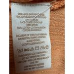 Free People  Women's Medium Peach‎ Crochet Trim Long Sleeve Button Down Top Photo 8