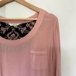 Soma pink and black women's size large pajama long top rayon spandex casual Photo 1