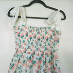 Katwalk Rosie Ribbon Tie Strap Floral Embroidered Midi Dress White Pink L Size L Photo 2