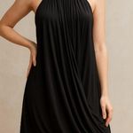 A.L.C. Black Gray Draped Halter Neck Shift Mini Dress Elegant Party Dress Size M Size M Photo 0