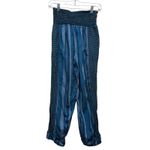 Free People  Pants Women XS Blue Jade Jacquard Balloon Harem‎ Pant Boho Hippie Photo 3