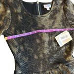LuLaRoe ‎ Amelia Dress XS Black/Gold A-Line Pleated Knee Length Formal Photo 10