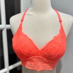PINK - Victoria's Secret Victoria's Secret PINK Vintage Neon Orange Lace Racerback Bralette Photo 0