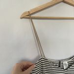 Anthropologie BKE Black White Striped Top Beige Chiffon Asymmetrical Maxi Dress Photo 4