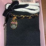 Juicy Couture Retro  Pam & Gela Black Gloves with Bow, Charm and Chain Photo 4