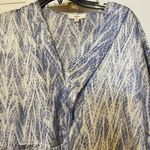 Entro New w/o Tag  Shimmery Silver Blue Dress Short Cuffed Sleeve Cinched Waist Photo 1