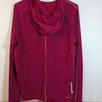 Nike  Dri Fit Hoodie Womens Medium 1/4 Zip Long Sleeve Running Swoosh Burgundy Photo 3