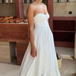 ZARA  dress maxi poplin ruffle flowy white corset bohemian summer vacation Photo 5