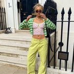 The Kript NWT Royal Wide Leg High Rise Jeans in Avocado Photo 4