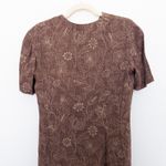 VTG 90s Gillian Womens Silk Dress Sz 10 Brown Floral Wrap Midi Witchy Whimsigoth Photo 5