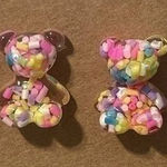 Confetti Sprinkle Fashion Statement Novelty Gummy Bear Stud Earring‎ Clear Pink Photo 0