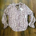 Equipment  Farah Cheetah Keyhole Blouse | NWT | Small Photo 3