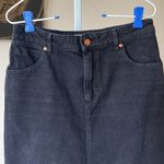 Wrangler Like new  black jean midi mom skirt Photo 4
