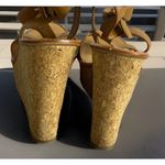Steve Madden  SIZE 9.5 WOMEN"S  ILUVIT TAN FAUX LEATHER CORK WEDGE SANDALS Photo 4