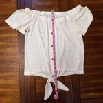 Dainty Hooligan NWT Cream Knit Off The Shoulders Front Tie Short Sleeve Top Size Medium Photo 7
