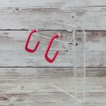 Vintage Earrings for Pierced Ears Unusual Shape Red Photo 3