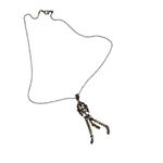 Vintage Style Gold Tone Rhinestone‎ Crystal Dangle Drop Necklace Women Y2K Photo 2