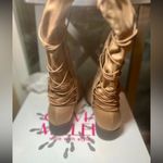 Light Brown Strappy Back Knee High Boots Tan Size 7.5 Photo 8