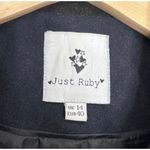 Just Ruby Women's Blue Pea Coat Jacket with Black Collar Size L Photo 4