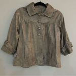 Anthropologie Anthro ONE GIRL WHO Suede Gold Leather Jacket. Size SP Photo 0