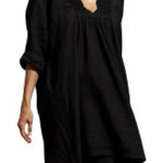 Meg by design Black Nzuri Linen Deep V Neck Ruched Lagenlook Tunic Size undefined Photo 0