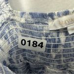 Olivaceous  Floral Print Smocked Cropped Top Size M Blue White Photo 7