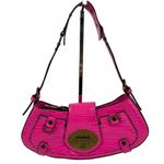 Guess Vintage Women's Mini Shoulder Bag Y2K Pink Croc Embossed Retro Barbiecore Photo 2