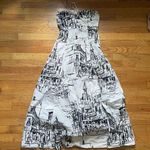 ZARA  White Graphic Tie Halter Maxi Dress Size Small Photo 0