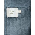 Luna Ivy Top Cropped Blue XL Knit V Neck Sleeveless Collared Photo 1