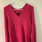 a.n.a . V-Neck High Low Sweater Catalina Hot Pink Photo 5