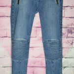 Hudson Jeans HUDSON STARK MOTO SUPER SKINNY PLEATED KNEE ZIPPER ACCENTED JEANS 26 Photo 0