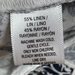 Loft Ann Taylor  Floral Linen Palazzo Wide Leg Pants Blue White 0 Photo 8