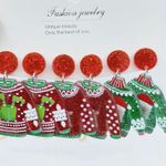 &merci Christmas Earrings 3 Pairs Reindeer, Santa Claus and Snowman Pierced Earrings Photo 3