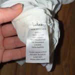 Lulus  Womens White Balloon Sleeve Bodysuit Tie‎ V-Neck Romantic Blouse S peasant Photo 5