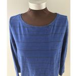 Habitat Clothes to Live In Shirt Womens Medium Blue Stripe Crinkle Lagenlook Photo 1