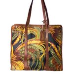 Salvatore Ferragamo  Jungle Coated Canvas Leather Shoulder Strap Tote Lined Bag Photo 0