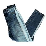 Revice Denim Women’s Two Tone Raw Hem Distressed Mom Jeans High Rise Colorblock Photo 8