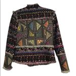 Nicole Miller Artelier Black Tribal Print Wool Blazer Sz. S Photo 3