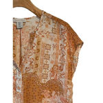 Cupcakes and Cashmere Blouse Women's XS V Neck Sleeveless Orange Floral Top NEW Photo 2