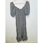 Slate + Willow Women's White Black Ditsy Floral Tie Front Midi Dress Size Small Photo 3