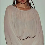 Free People Real Resort Romper In Stone Long Sleeve Beige Open Back Cotton M Photo 0