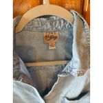 Como vintage Como‎ Vintage Womens Light Blue Denim Long Sleeve Button Down Shirt Photo 3