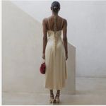 Cult Gaia Natasha Dress High Low Satin Tie Front Sand Nude Photo 2