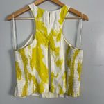 Anthropologie Du Paradis Yellow White Halter cotton linen top size large new Photo 6