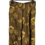 Anthropologie Wide Leg Pants Brown Yellow Floral Lightweight Pleated Maeve 0 Photo 6