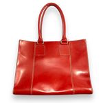wilson's leather  Womens Satchel Tote Bag Handbag Purse Red Leather Large Photo 6