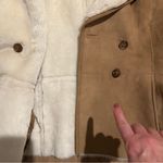 Loft Vintage Tan Shearling-Style Jacket Small Faux Suede Fur 90s Y2K Cozy Brown Photo 3