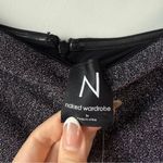 Naked Wardrobe  Strapless Lurex Tube Dress Gunmetal Silver 1X Photo 3