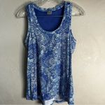 Calia by Carrie‎ Underwood Damask Blue White Workout Tank Top Size M Photo 2