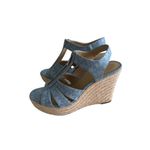 Michael Kors Light Blue Logo Espadrilles Wedges Size 6.5 Photo 1